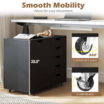 Dreamade 5-Drawer File Cabinet with Door (31" W x 16" D x 25.5")