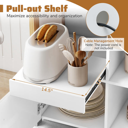Dreamade Buffet Sideboard with Pull-Out Shelf