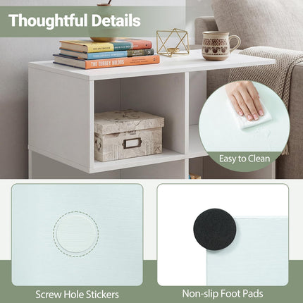 Dreamade 17" Modern S-Shaped 4-Cube Couch End Sofa Side Table with Storage (1/2)
