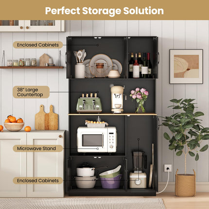 Dreamade 71" Kitchen Pantry Cabinet with 4 Storage Cabinet
