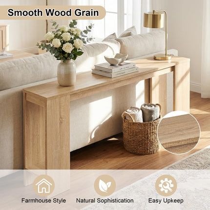 Dreamade 71" Farmhouse Console Table | Narrow Long Entryway Table Behind Couch