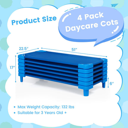 Dreamade 6 PCS/4 PCS Stackable Daycare Cot for Kids