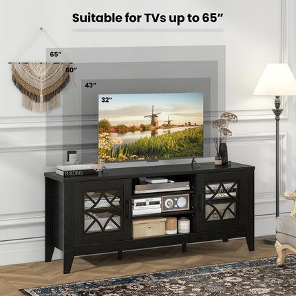 Dreamade TV Stand for TVs up to 65”, Entertainment Center with 3-Position Adjustable Shelves