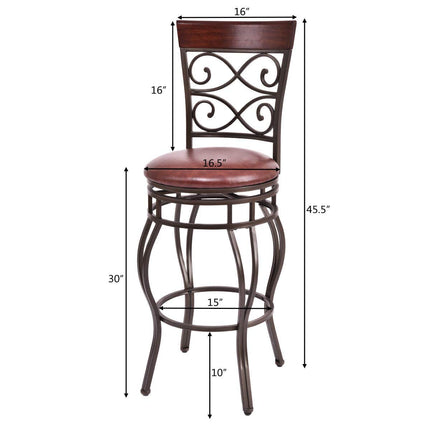 Dreamade Bar Stools Set of 2, 360 Degree Swivel, 30" Counter Height Bar Stools
