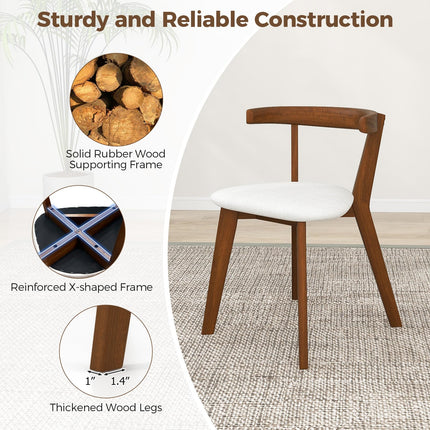 Dreamade Wooden Dining Chairs, Farmhouse Hanging Kitchen Chairs w/Rubber Wood Frame