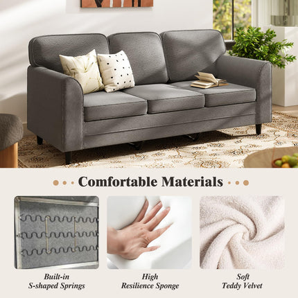 Dreamade 3 Seater Couch - 79” Mid Century Modern Upholstered Sofa with Armrests, Sturdy Legs