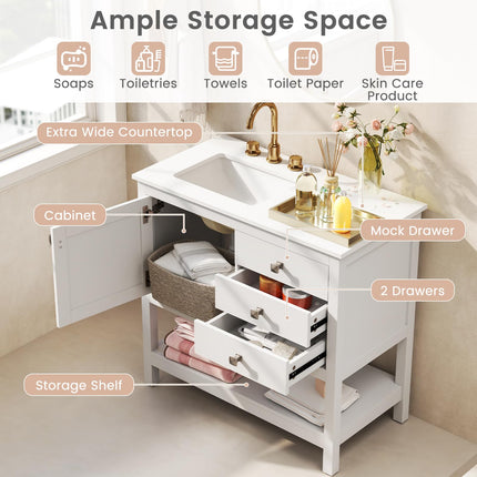 Dreamade Bathroom Vanity with Ceramic Sink