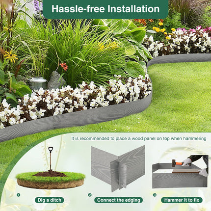 Dreamade Galvanized Metal Landscape Edging 6 Packs 20FT Heavy-Duty Hammer-in Edging Border