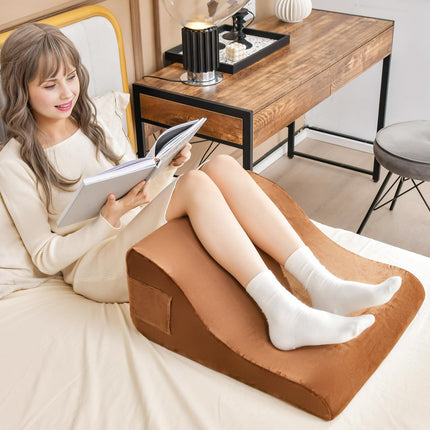 Dreamade Bed Wedge Pillow for Sleeping, 7.5 Inch Triangle Pillow Wedge for Neck Back Leg Support
