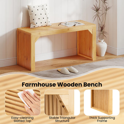 Dreamade 36" Bamboo Dining Bench 660Lbs Capacity 2-Person Kitchen Table Bench for Living Room