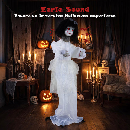 DREAMADE 4 FT Halloween Standing Ghost Girl