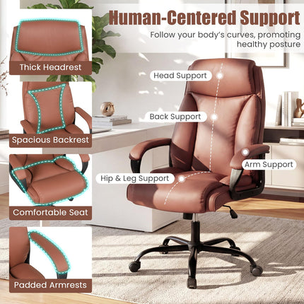 Dreamade Executive Office Chair | High Back Ergonomic Home Desk Chair w/Headrest