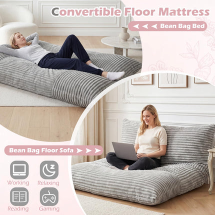 Dreamade Bean Bag Chair for Adults | Stuffed Floor Sofa w/Machine-washable Corduroy Cover
