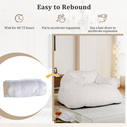 Dreamade Bean Bag Chair for Adults Teens Plush Lazy Sofa with Ultra-Soft Velvet Cover & Non-Slip Bottom