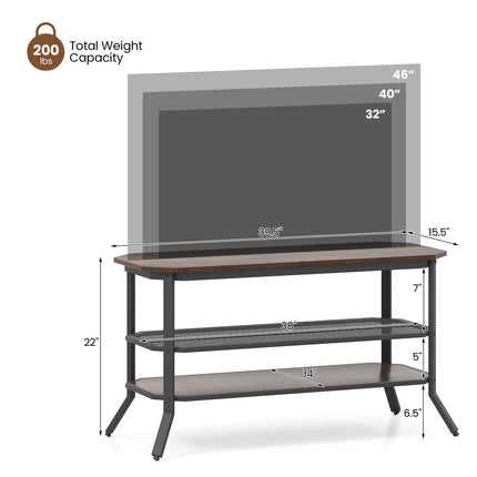 Dreamade TV Stand 3 Tier Industrial Entertainment Center