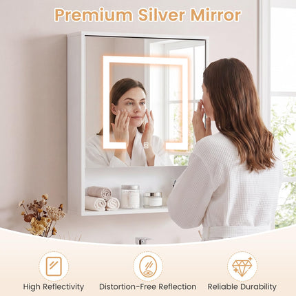 Dreamade 24"x18" Medicine Cabinet with Mirror and Lights