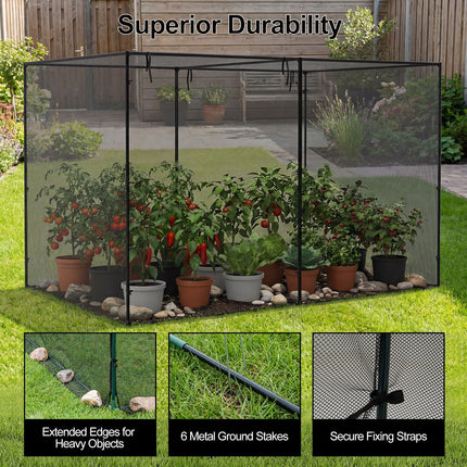 Dreamade Garden Crop Cage | 10 x 6.5 x 6.5 ft Plant Netting Cover w/Zipper Doors