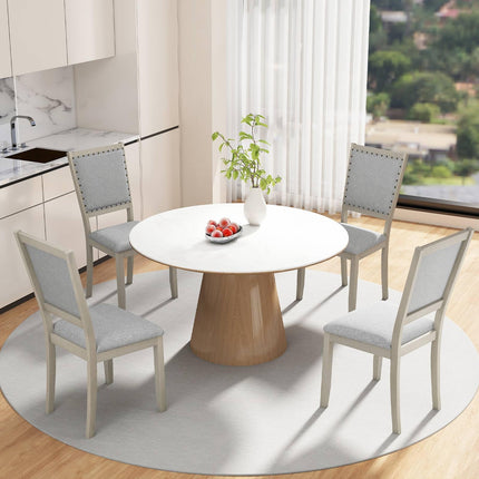 Dreamade Dining Chairs Set of 2/4 Fabric Upholstered Kitchen Chairs w/Padded Seat & Back Cushions
