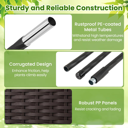 Dreamade Raised Garden Bed with Lattice Trellis Self-Watering Planter Box（32"LX16"WX50"H）