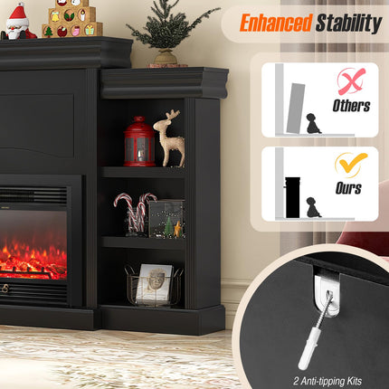 Dreamade Electric Fireplace TV Stand - 1500W Electric Fireplace Inserts with 3 Flame Colors