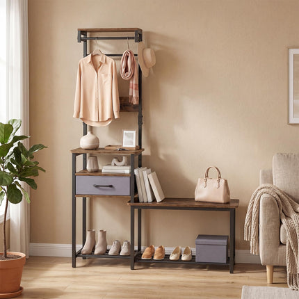 Dreamade 7-in-1 Hall Tree with Bench and Shoe Storage