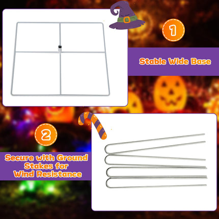 Dreamade 3.4 Ft Halloween Decorations, Light up Stacked Pumpkins with 150 LED Lights