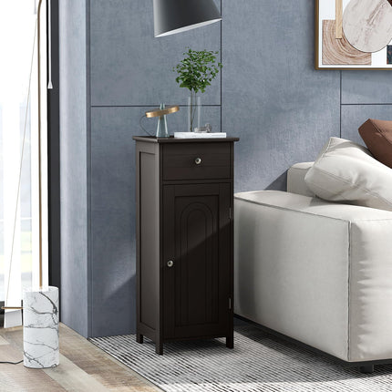 Dreamade 34.5” Bathroom Cabinet Narrow Side Storage Organizer with Drawer