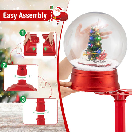 Dreamade 5 Ft Christmas Snow Globe Lantern | Musical Snowy Globe Street Lamp