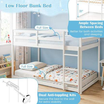 Dreamade Full Over Full Bunk Bed with Full-Length Guardrails