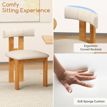 Dreamade Modern Upholstered Accent Side Chairs with Curved Backrest