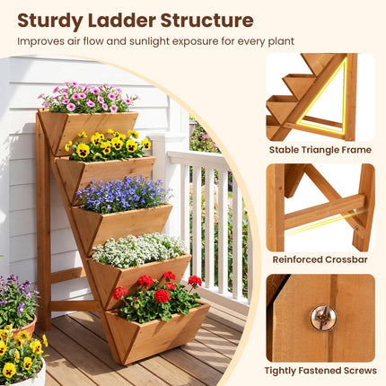 Dreamade 5-Tier Wooden Vertical Raised Garden Bed