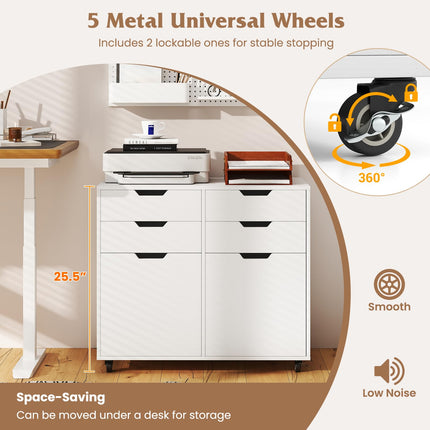 Dreamade Rolling Printer Stand with 2 Lockable Wheels