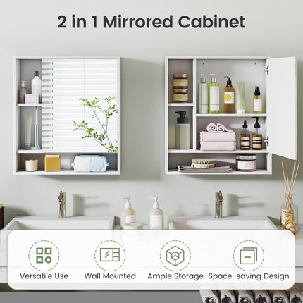 Dreamade Bathroom Wall Mounted Medicine Cabinet w/Single Door