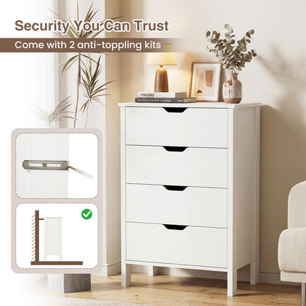 Dreamade 4 Drawer Storage Cabinet with Handles & Anti-Tipping Kits
