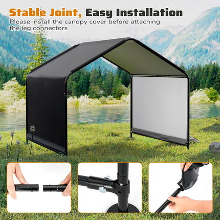 Dreamade Outdoor Dog Shade Shelter Canopy 4'x 4'x 3.5' Waterproof Pet Tent with PU Coating