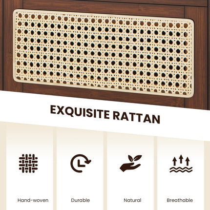 Dreamade Rattan Nightstand with Drawer