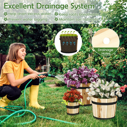 Dreamade Outdoor Acacia Wood Raised Garden Bed for Flower Vegetable Fruit