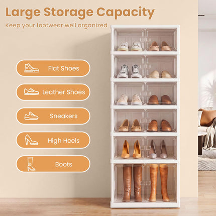 Dreamade 6-Tier Foldable Shoe Rack Organizer
