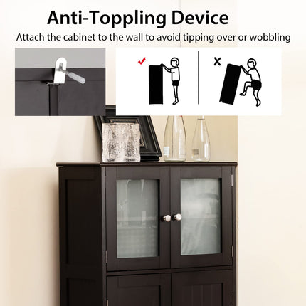 Dreamade Storage Cabinet with Doors - Bathroom Floor Cabinet, Freestanding Tall Cabinet