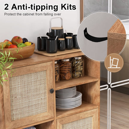 Dreamade Buffet Cabinet, Wood Sideboard Storage Cabinet
