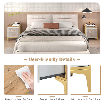 Dreamade Modern Nightstand with 2 Drawers