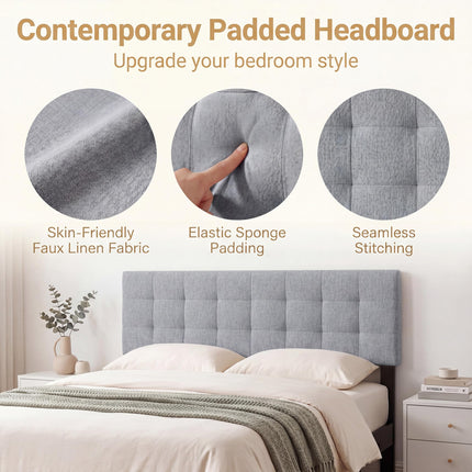 Dreamade Queen/Full Size Linen Upholstered Headboard