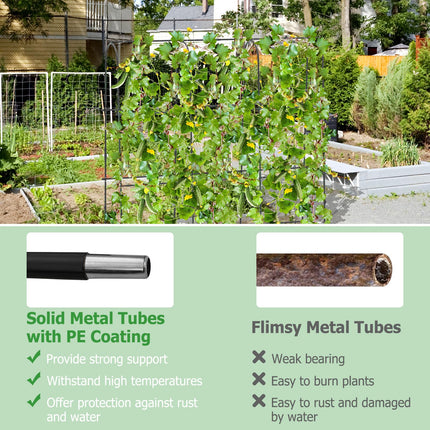Dreamade Garden Arched Trellis for Climbing Plants, 71” x 71” U-Shaped Tall Cucumber Trellis for Raised Garden Bed