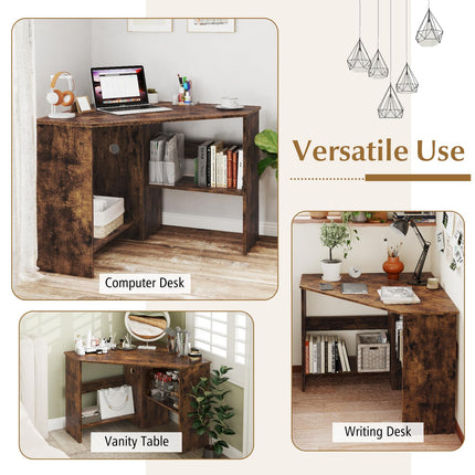 Dreamade Computer Desk with Storage Shelves and CPU Stand
