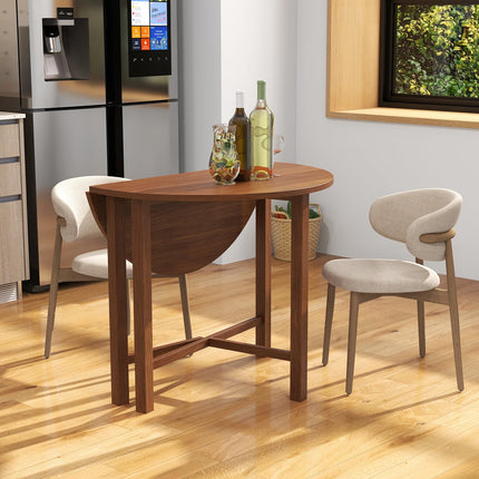 Dreamade 35.5” Round Dining Table, Folding Kitchen Table for Small Spaces