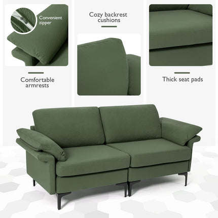 Dreamade 72.5" L Loveseat, 2-Seat Sofa Couch with Removable Armrest Pillows