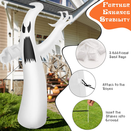 DREAMADE 12ft Halloween Inflatable Ghost Giant Lighted Decoration