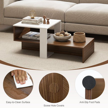 Dreamade 31.5" Small Coffee Table with Storage