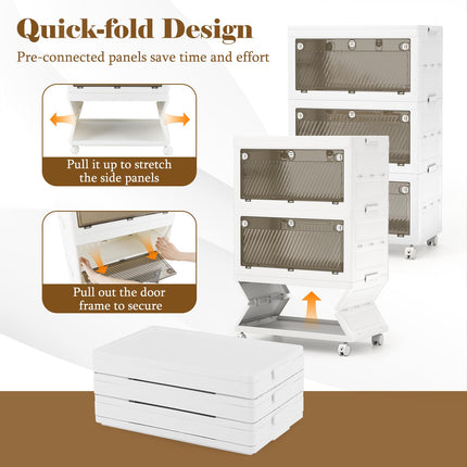 Dreamade 33 Gal 3 Tier Stackable Storage Boxes with Wheels