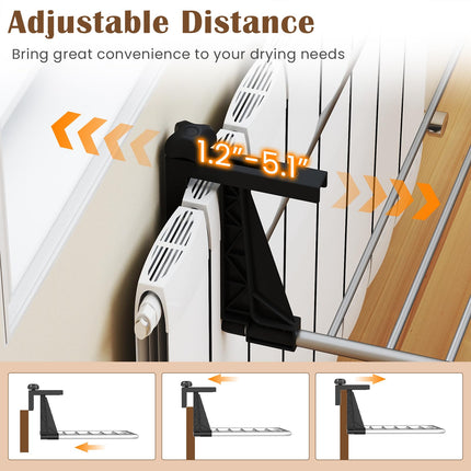 Dreamade Aluminum Hanging Laundry Rack with Adjustable and Foldable Brackets (37" L)